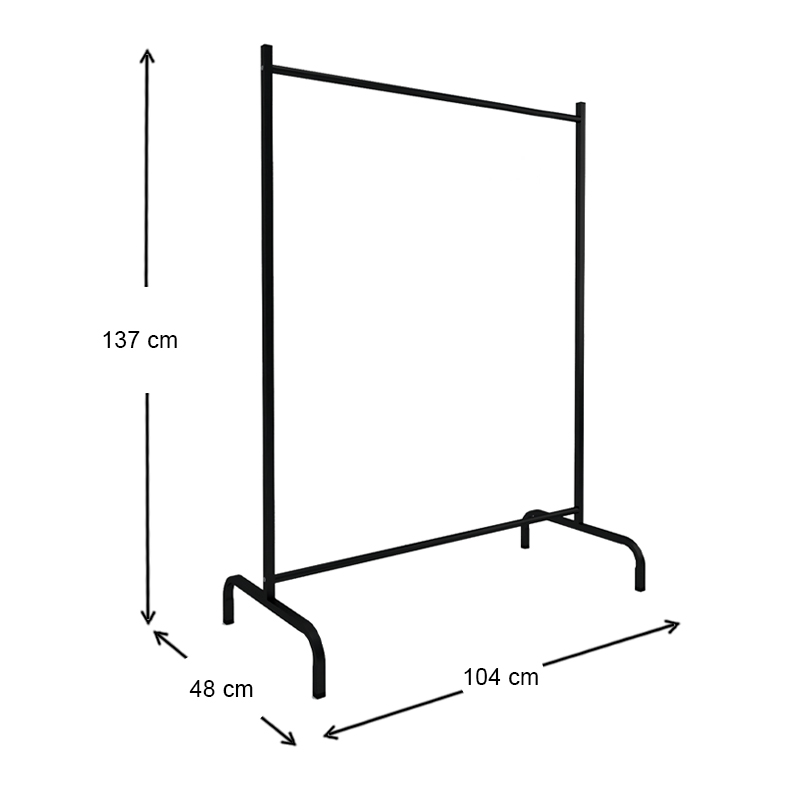 Silman Megapap metallic floor hanger in black color 104x48x137cm.