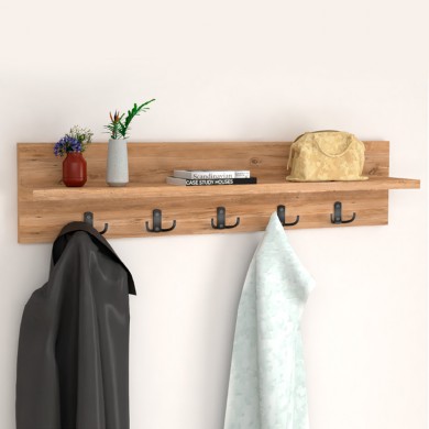 Kery Megapap melamine wall hanger in pine oak color 80x11x18cm.