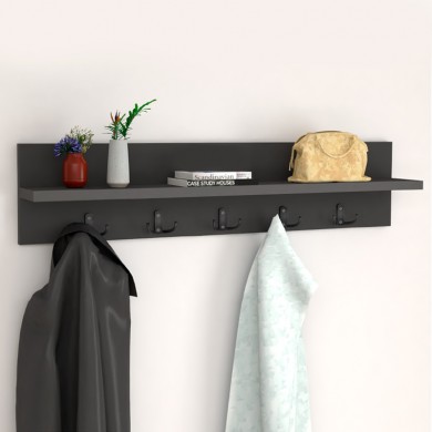 Kery Megapap melamine wall hanger in anthracite color 80x11x18cm.