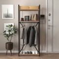 Zula Megapap metallic - melamine entrance furniture - hanger in black - pine oak color 66x30x160cm.
