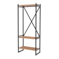 Zula Megapap metallic - melamine entrance furniture - hanger in black - pine oak color 66x30x160cm.
