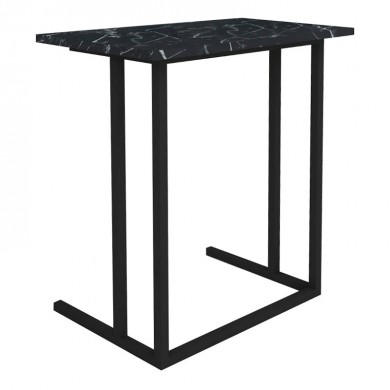 Jango Megapap metallic - melamine side table in black marble effect color 60x35,5x65,5cm.