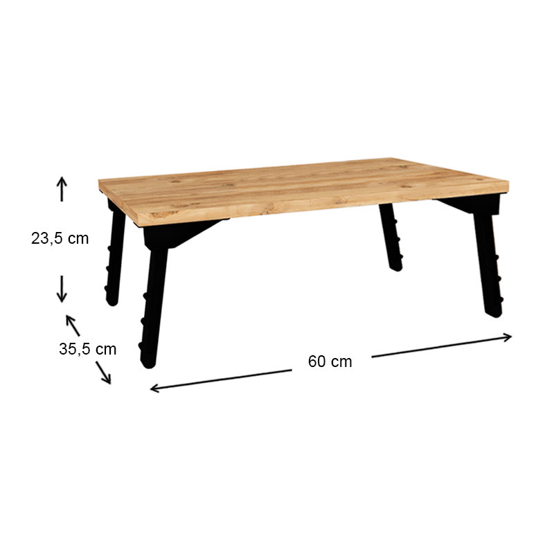 Sidon Megapap melamine laptop table in pine oak color 60x35,5x23,5cm.