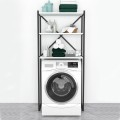 Mindy Megapap metal - melamine washing machine furniture in black - white color 66x34x160cm.