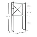 Mindy Megapap metal - melamine washing machine furniture in black - white color 66x34x160cm.