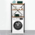 Mindy Megapap metal - melamine washing machine furniture in black - pine oak color 66x34x160cm.