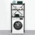 Mindy Megapap metal - melamine washing machine furniture in black - anthracite color 66x34x160cm.