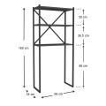 Mindy Megapap metal - melamine washing machine furniture in black - anthracite color 66x34x160cm.