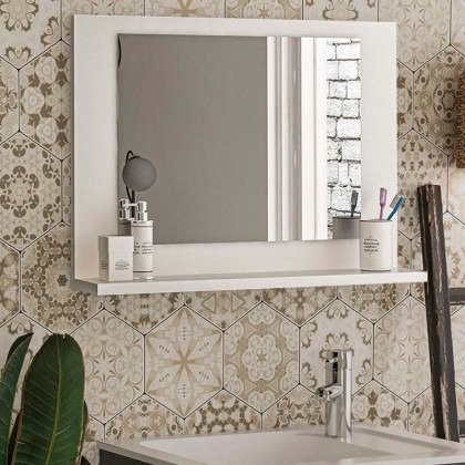 Καθρέφτης μπάνιου Devlin Megapap από μελαμίνη χρώμα λευκό 60x10x45εκ.