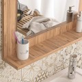 Devlin Megapap melamine bathroom mirror in pine oak color 60x10x45cm.