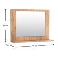 Devlin Megapap melamine bathroom mirror in pine oak color 60x10x45cm.