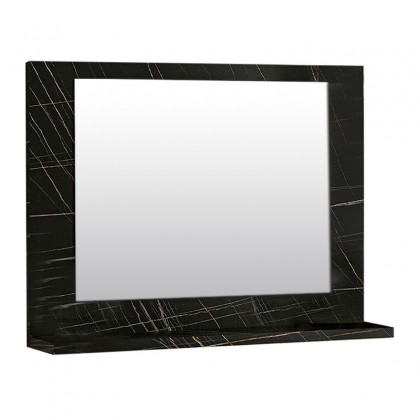 Καθρέφτης μπάνιου Devlin Megapap από μελαμίνη χρώμα μαύρο εφέ μαρμάρου 60x10x45εκ.