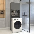 Ramsey Megapap melamine washing machine furniture in anthracite color 65x27x190,6cm.