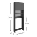 Ramsey Megapap melamine washing machine furniture in anthracite color 65x27x190,6cm.