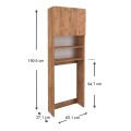 Ramsey Megapap melamine washing machine furniture in pine oak color 65x27x190,6cm.