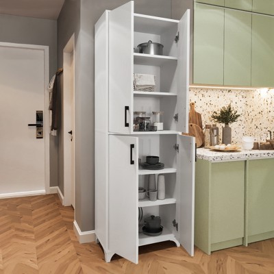 Ντουλάπα κουζίνας/μπάνιου Charlie Megapap χρώμα λευκό 62,6x35,8x186εκ.