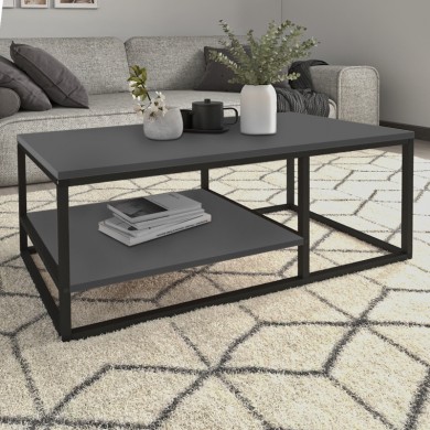Kane Megapap metal - melamine coffe table in anthracite color 106x50x42cm.