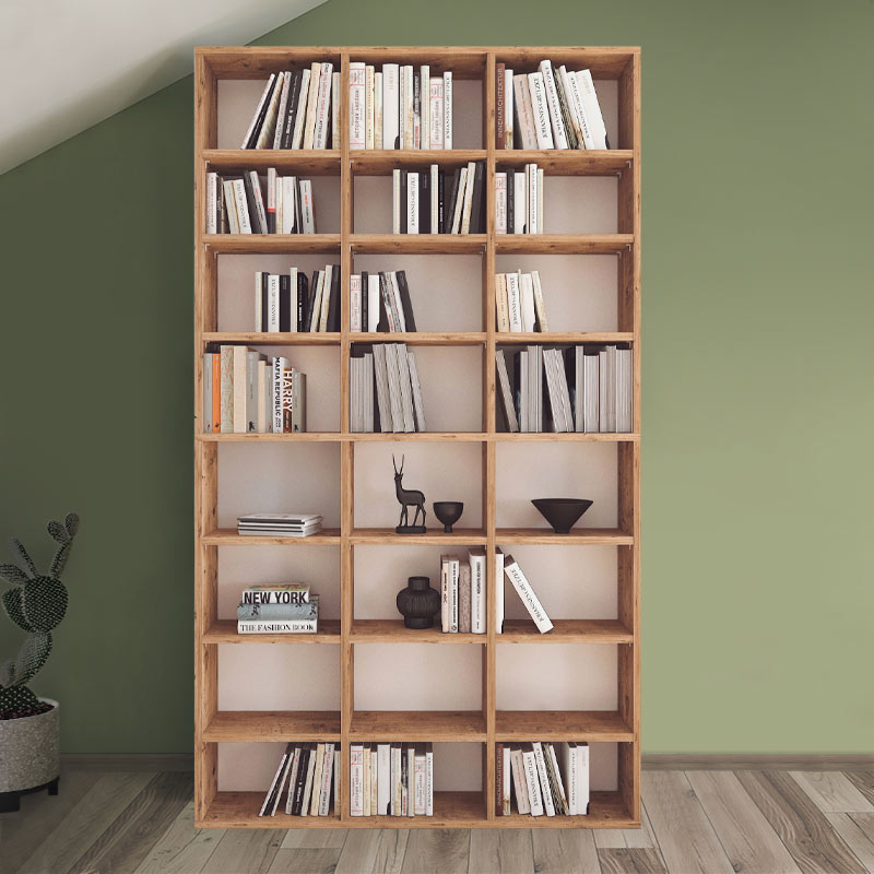 Fyodor Megapap melamine bookcase in pine oak color 102x16x178cm.