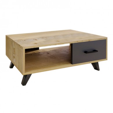 Gilbert Megapap melamine coffee table in sapphire oak - anthracite color 90x45x35cm.