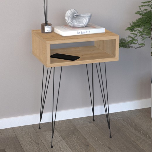 Κομοδίνο μελαμίνης Scott Megapap χρώμα sapphire oak 40x30x60εκ.