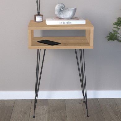 Scott Megapap melamine side table in sapphire oak color 40x30x60cm.