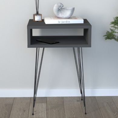 Scott Megapap melamine side table in anthracite color 40x30x60cm.