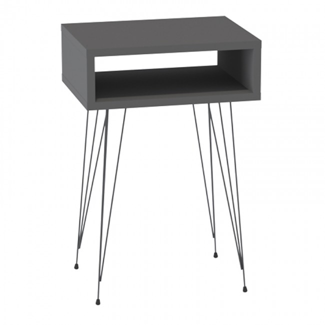 Κομοδίνο μελαμίνης Scott Megapap χρώμα ανθρακί 40x30x60εκ.