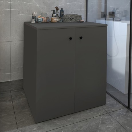 Gray Megapap melamine laundry machine cabinet in anthracite color 70x66x90cm.