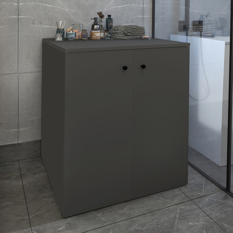 Gray Megapap melamine laundry machine cabinet in anthracite color 70x66x90cm.