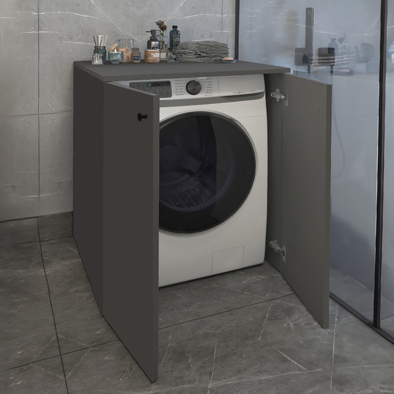 Gray Megapap melamine laundry machine cabinet in anthracite color 70x66x90cm.