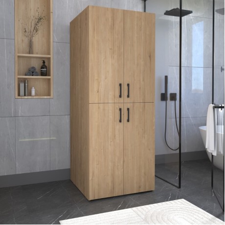 Millay Megapap melamine bathroom - laundry machine cabinet in sapphire oak color 70x70x180cm.