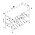 Dalia Megapap metallic - melamine shoe rack of 6 pairs in black - pine oak color 65x30x45cm.