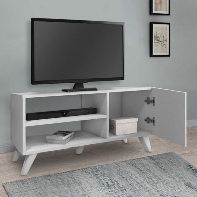 Evelyn Megapap melamine TV stand in white color 100x35x46cm.