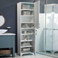 Charlie Megapap melamine kitchen/bathroom cabinet in white color 49x31,8x173,9cm.