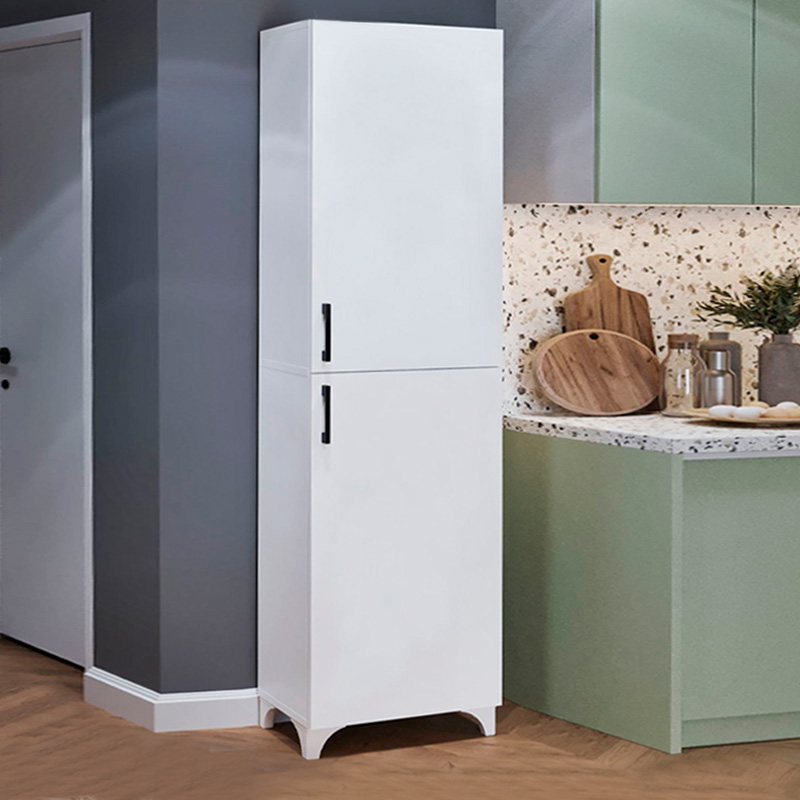 Charlie Megapap melamine kitchen/bathroom cabinet in white color 49x31,8x173,9cm.