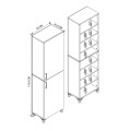 Charlie Megapap melamine kitchen/bathroom cabinet in white color 49x31,8x173,9cm.
