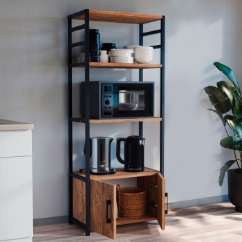 Έπιπλο κουζίνας Agero Megapap μεταλλικό - μελαμίνης χρώμα μαύρο - pine oak 56,1x30x138,3εκ. Έπιπλο κουζίνας Agero Megapap μεταλλικό - μελαμίνης χρώμα μαύρο - pine oak 56,1x30x138,3εκ.