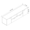 Girit Megapap melamine tv furniture in walnut - anthracite color 181.3x41x46.2cm.