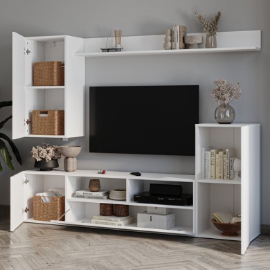 Σύνθεση τηλεόρασης Rodos Megapap χρώμα λευκό 210,2x36x90,4εκ.