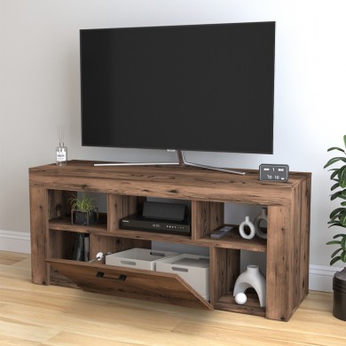 Milidi Megapap melamine tv furniture in smoked walnut color 135x42x60.7cm.