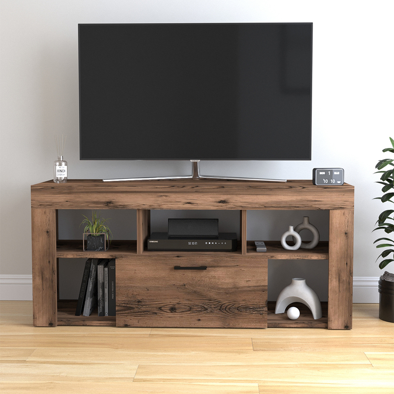 Milidi Megapap melamine tv furniture in smoked walnut color 135x42x60.7cm.