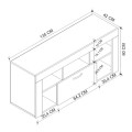 Milidi Megapap melamine tv furniture in smoked walnut color 135x42x60.7cm.