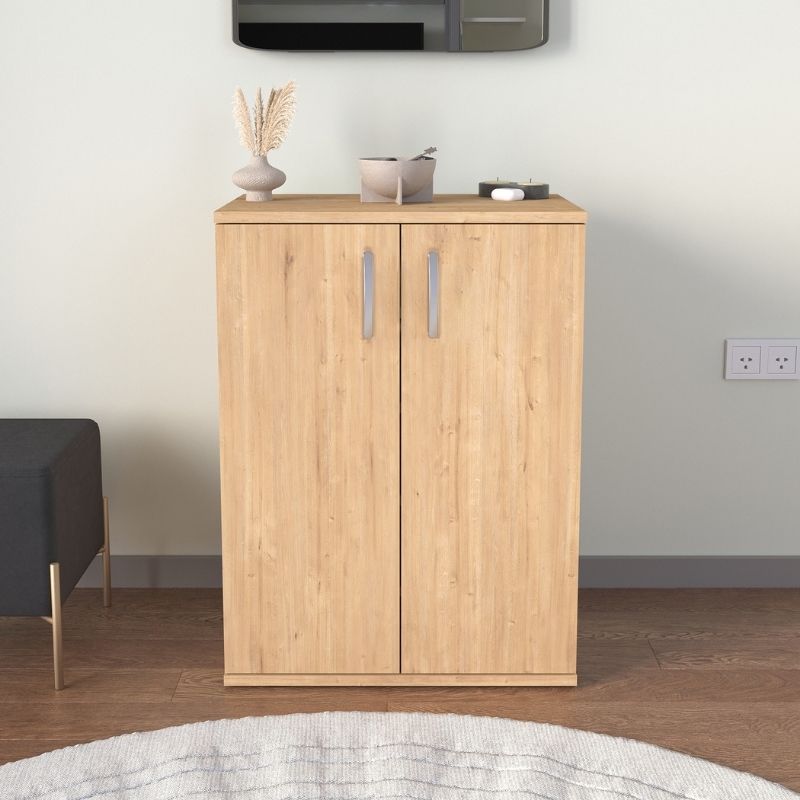 Manolo Megapap melamine shoe cabinet in sapphire oak color 60x38x81.4cm.