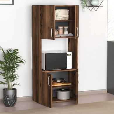 Armado Megapap melamine kitchen cabinet in smoked walnut color 60x32x140cm.