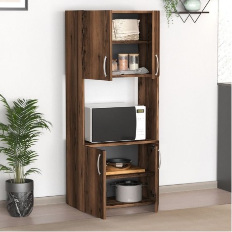 Armado Megapap melamine kitchen cabinet in smoked walnut color 60x32x140cm.
