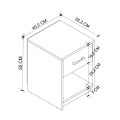 Scoty Megapap melamine nightstand in white color 40.2x35.3x55cm.