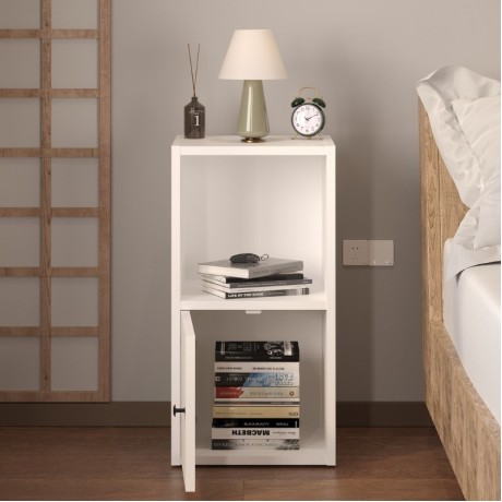 Vito Megapap melamine nightstand in white color 34x30x66.4cm.