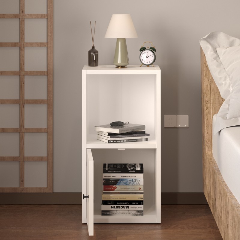 Vito Megapap melamine nightstand in white color 34x30x66.4cm.