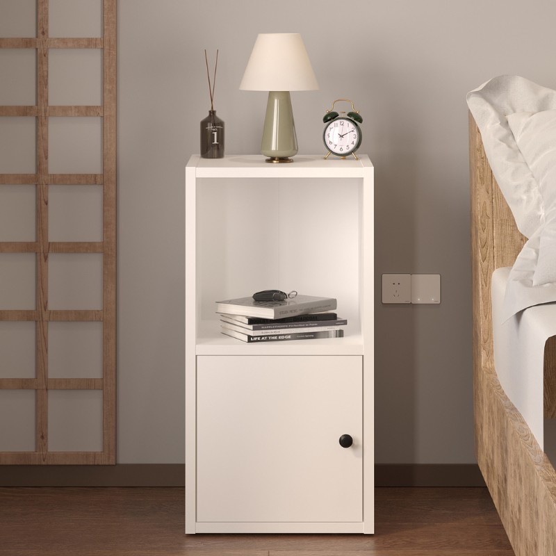 Vito Megapap melamine nightstand in white color 34x30x66.4cm.