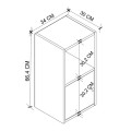 Vito Megapap melamine nightstand in white color 34x30x66.4cm.